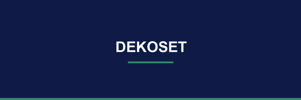 Dekoset — results dashboard