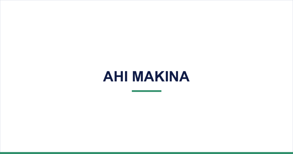 Ahi Makina — desktop website