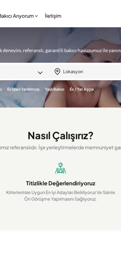 Bakıcı Bul — mobile website