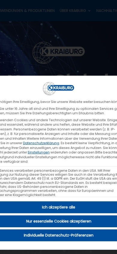 Kraiburg — mobile website