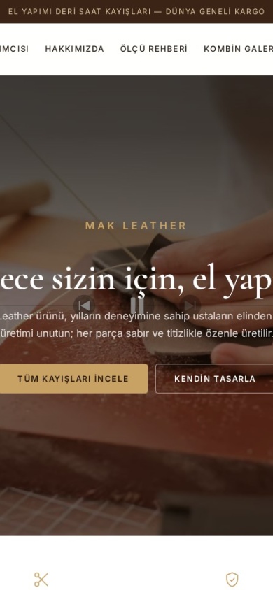 Mak Leather — mobile website