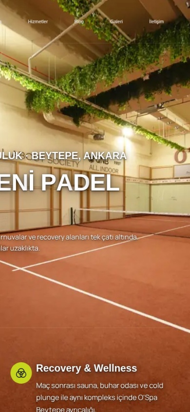 O’Padel Beytepe — mobile website